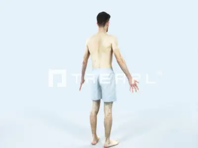 Posture D Beach Animated Rigged Sports Man Low-poly 3D model