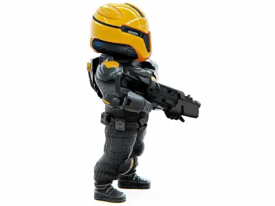 CYBER SOLDIER XC-500 Rigged for Unreal Engine - Unity - MIXAMO 3D model