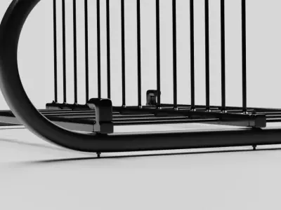 Curved Metal Bike Rack Low-poly 3D model