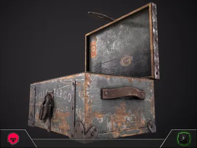 Wood WF Box Low-poly 3D model