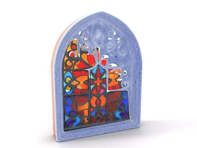 Vibrant Stained Glass Window model pack Low-poly 3D model
