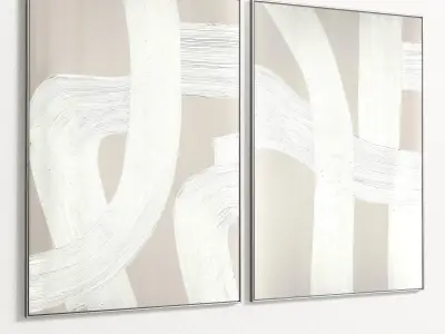 Plaster Two Photo Frame 128 Low-poly 3D model