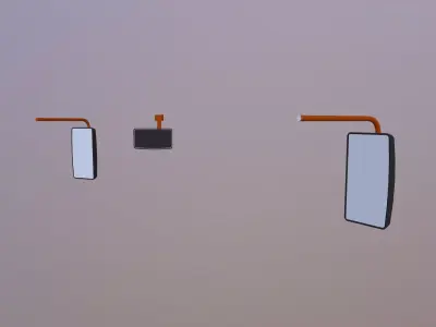Truck Mirror Low-poly 3D model