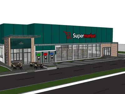 SuperMarket 3D Model SketchUp2021  3D model