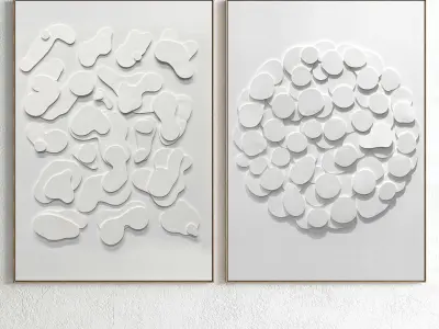 Plaster Two Photo Frame 100 Low-poly 3D model