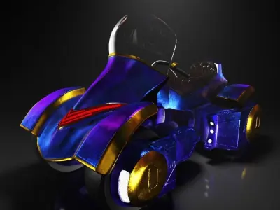 Cyberpunk quadbike with 5 color variations - original concept Low-poly 3D model