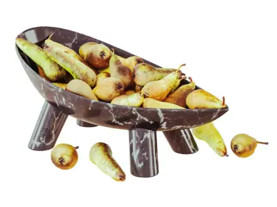 Decorative vase black marble with pears Conference 3D model