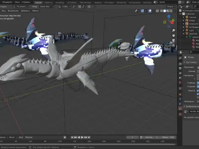 Dragon shark Low-poly 3D model