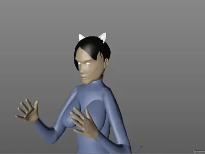 Girl Cat Free 3D model