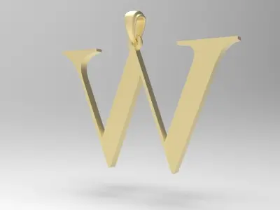 Alphabet Latin W 3D print model