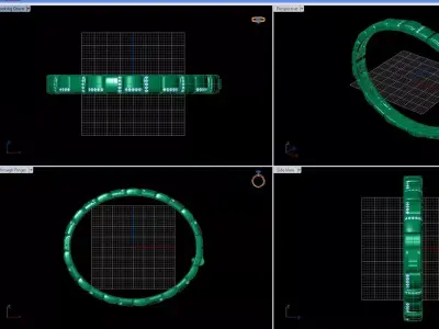Modular  Gold Bracelet 3D print model