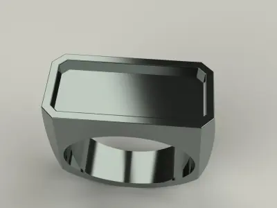 Square Mens Ring Size 8 Jewelry Gold Silver Platinum 3D print model