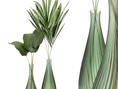 Flowers in vases 3D Model Collection