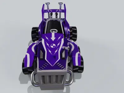 Purple Kart Low-poly 3D model