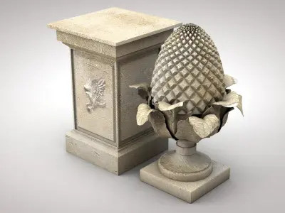 Roman Pine Cone Sculpture 3D model