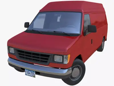 American industrial van XL Low-poly 3D model