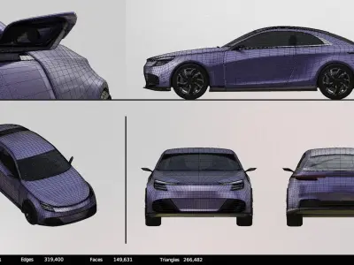 CRZ Coupe Car - Low Poly 3D model