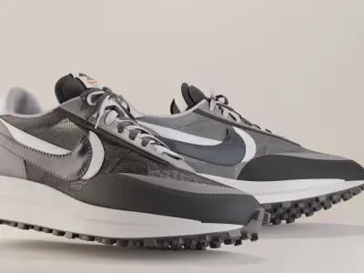 Nike Sacai LD Waffle Black Low-poly 3D model