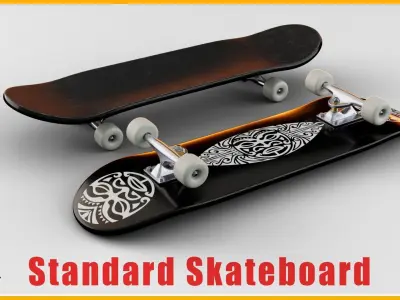 Standard skateboard-2 version two skateboards 3D model