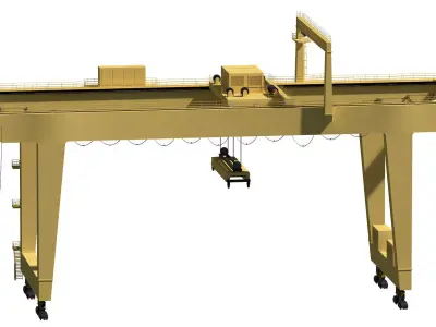 Harbor RTG Gantry crane 04 Low-poly 3D model