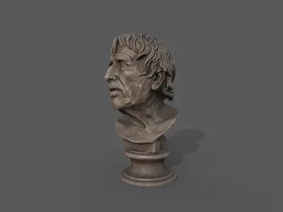 Roman Bust Low-poly 3D model