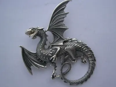 Whitby wyrm Dragon pendant 3D print model