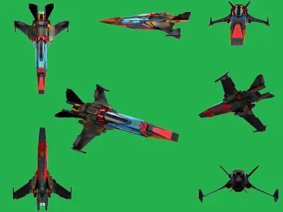 Sci Fi ship W-A-13  Free low-poly 3D model