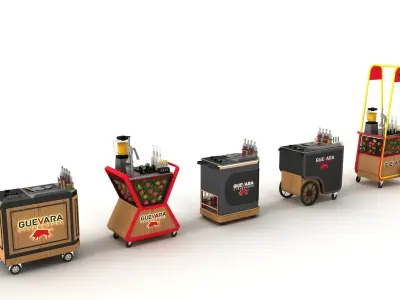 service trolleys 3d models   5 MODEL SET  3D model