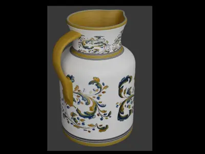 Ceramic vase with floral motifs 3D model