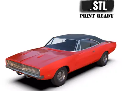 Car 3d printing models Charger second gen with interior 3D print model