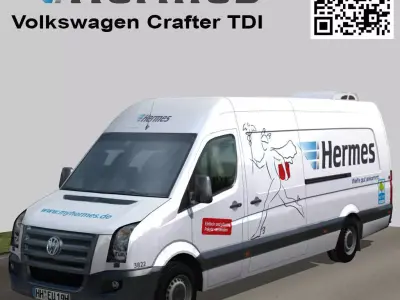 Volkswagen Crafter TDI Hermes Low-poly 3D model
