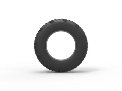 Pulling tractor rear tire 8 Scale 1 to 25 3D print model