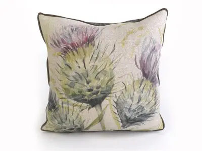 Voyage Cushion Flowers -Piped Pillow 3D model