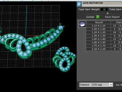 LUXURY WEDDING NECKLACE SET 3D PRINTABLE MODEL 3D print model