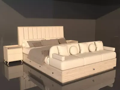 LuxeMorph Grand Bed -Luxury Transformable Bed with Sofa -Storage 3D model