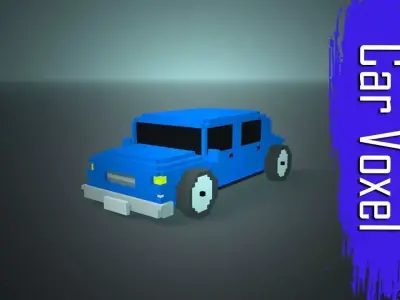 Car Voxel Low-poly 3D model