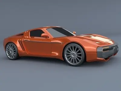 Retrostyled concept car 3D model