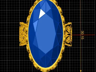 LUXURY ORIGINAL RUBY RING 3D PRINTABLE MODEL 3D print model