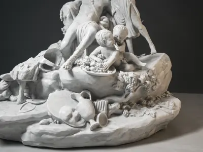 Renaissance Statue Diorama 3D model