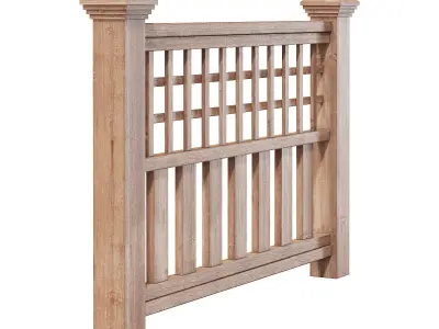 Wooden Fence 3D Model 3D model