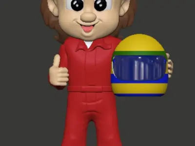 Senninha Little Senna Ayrton Senna cartoon 3D print model