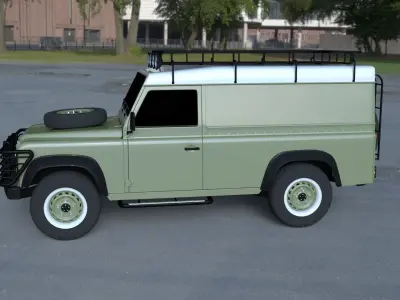 Land Rover Defender 110 Hard Top wo interior HDRI 3D model