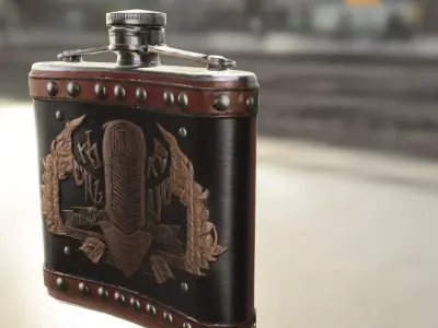 Vintage Metal Flask  Low-poly 3D model