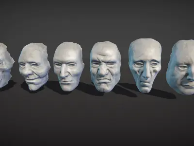 Masks pack Low-poly 3D model