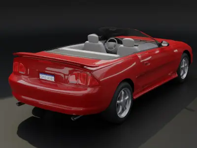Convertible Sports Car Realistic and Game Ready Asset 3D model