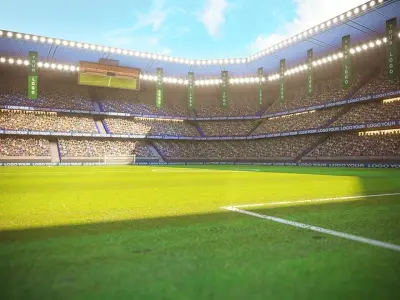 Football Soccer stadium game ready 3d model Low-poly 3D model
