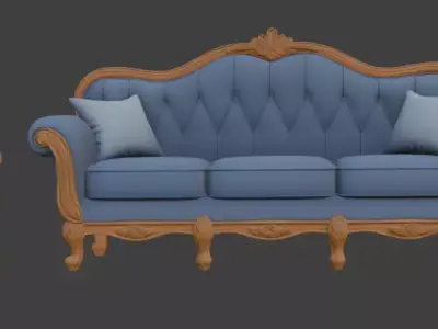 Disney style Cartoon sofa set 3D model