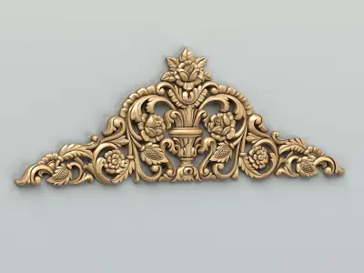 Carved decor horizontal 034 3D model
