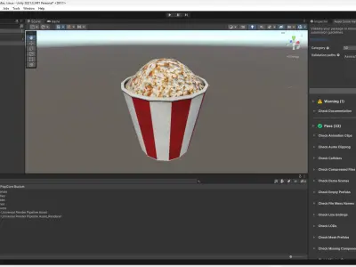 Popcorn Bucket 3D Model Low-poly 3D model