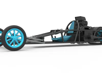 Rear engine old school dragster V2 Scale 1 to 25 3D print model